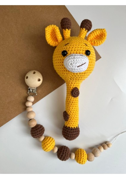 Elite Amigurumi Örgü Çıngırak ve Diş Kaşıyıcı Ikili Set 1 Adet