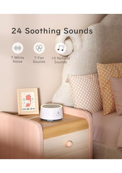 Elite Bebekler Için Uyku Ses Makinesi, 24 Hifi Doğal Ses Terapisi, Gece Lambalı, Sürekli Veya Zamanlayıcı 1 Adet modelleri