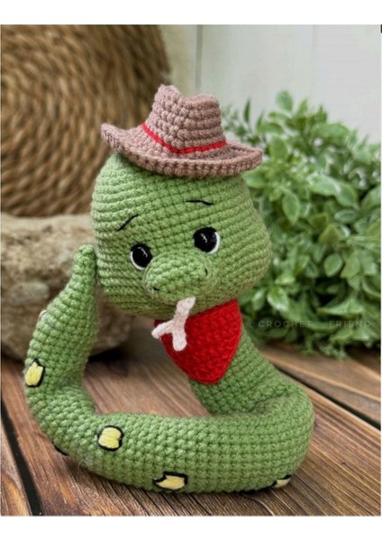 Amigurumi Oyuncak Yılan Kovboy 30 cm 1 Adet