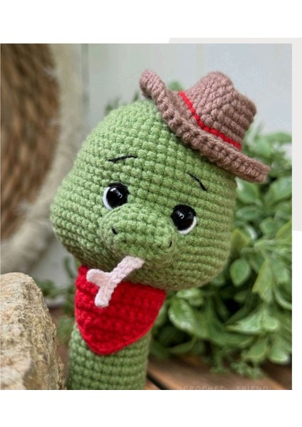 Amigurumi Oyuncak Yılan Kovboy 30 cm 1 Adet