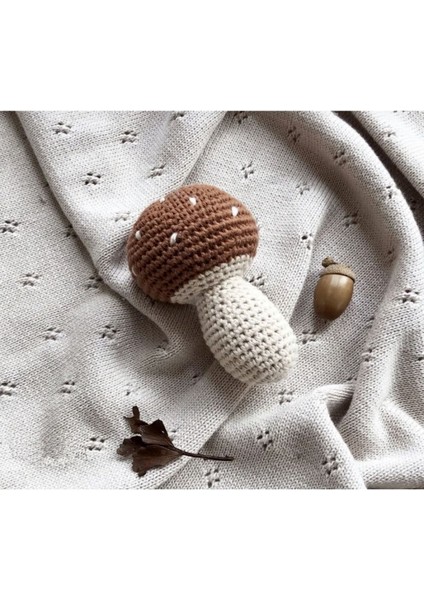 Amigurumi Örgü Oyuncak Çıngıraklı Sevimli Mantar Bebek Uyku Arkadaşı Organik Oyuncak 1 Adet fiyatları