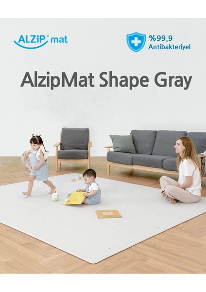Elite Shape Gray Bebek Oyun Matı / Antialerjik Çocuk Halısı 240X140/200X140 1.2cm 1 Adet