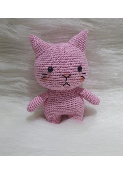 Pembe Miniş Pisi Uyku Arkadaşı Amigurumi Organik Oyuncak 1 Adet fiyatları