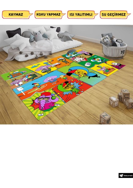 Elite 100 x 75 cm Lisanslı Kral Şakir, Kaymaz ve Kolay Temizlenebilir Oyun Halısı - Antibakteriyel Halı 1 Adet