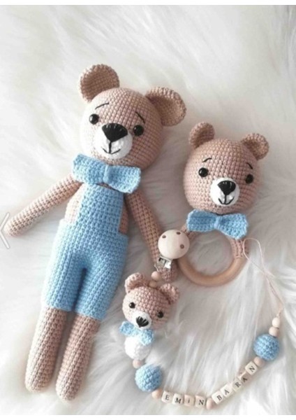 Elite Amigurumi Ayıcık Yenidoğan 3lü Set 1 Adet
