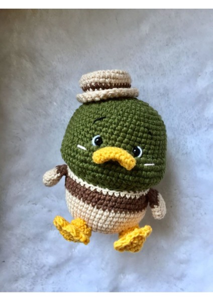 Amigurumi Sevimli Yeşil Ördek 1 Adet