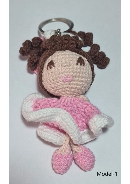 Sevimli Oyun Arkadaşı Anahtarlık Amigurumi Organik Oyuncak 9cm 1 Adet