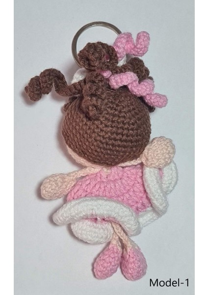 Sevimli Oyun Arkadaşı Anahtarlık Amigurumi Organik Oyuncak 9cm 1 Adet