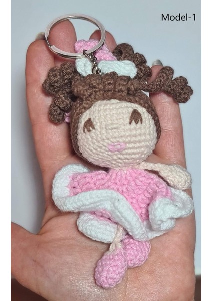 Sevimli Oyun Arkadaşı Anahtarlık Amigurumi Organik Oyuncak 9cm 1 Adet
