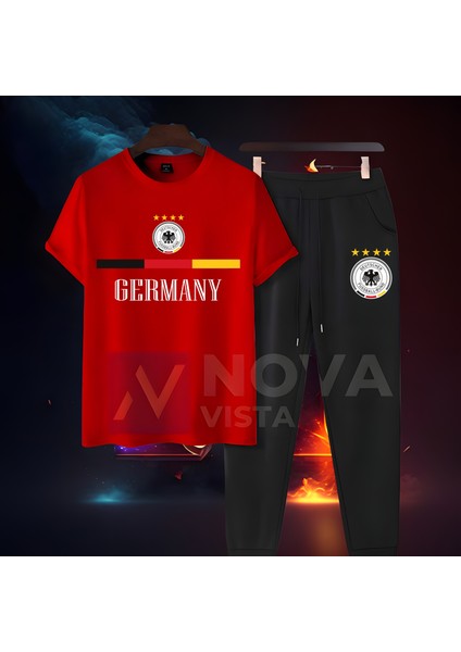 Almanya Milli Takım Forma Baskılı Unisex Kısa Kollu Tişört T-Shirt Eşofman Takımı