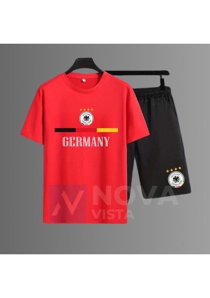 Almanya Milli Takım Forma Baskılı Unisex Kısa Kollu Tişört T-Shirt Şort Takımı