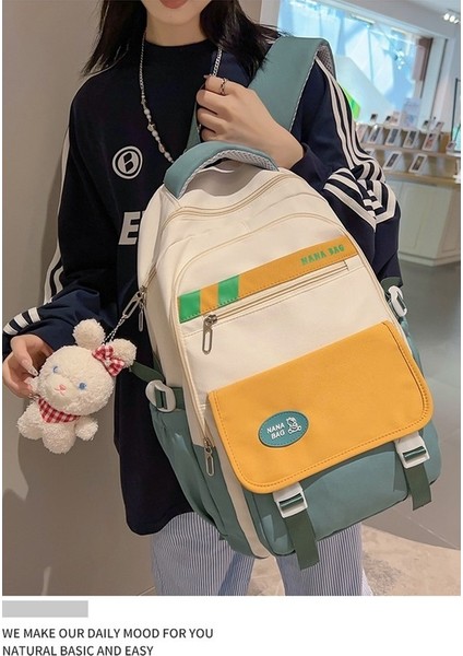 Ortaokul Öğrencisi Sırt Çantası Yeni Kampüs Kız Okul Çantası Taze ve Tatlı Minimalist Renk Sırt Çantası Kadın (Yurt Dışından) fiyatları