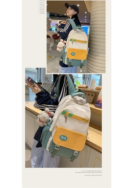 Ortaokul Öğrencisi Sırt Çantası Yeni Kampüs Kız Okul Çantası Taze ve Tatlı Minimalist Renk Sırt Çantası Kadın (Yurt Dışından) modelleri