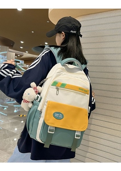 Ortaokul Öğrencisi Sırt Çantası Yeni Kampüs Kız Okul Çantası Taze ve Tatlı Minimalist Renk Sırt Çantası Kadın (Yurt Dışından) fırsatları