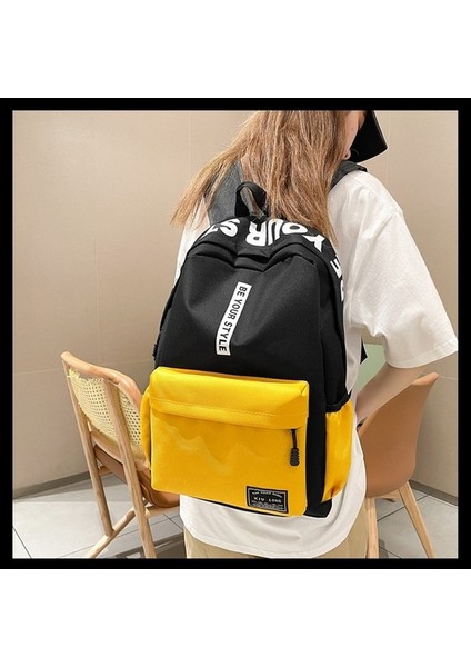 Okul Sezonu Rahat Sırt Kadın Kontrast Renk Orta Okul Öğrencilerinin Okul Kişilik Mektup Sırt Kore Versiyonu Çantası (Yurt Dışından) modelleri