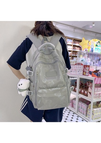 2023 Yaz Yeni Omuzdan Askili Çanta Kadın Kore Versiyonu Basit Okul Çantası Kadın Kolej Okul Çantası Basit Büyük Kapasiteli Açık Seyahat Çantası (Yurt Dışından) modelleri