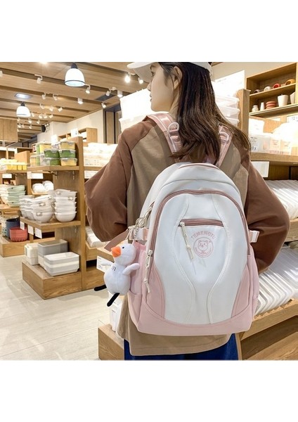 Rahat Orta Okul Öğrenci Sırt Çantası 2023 Yeni Moda Trendi Büyük Kapasiteli Okul Çantası Kore Versiyonu Basit Çift Sırt Çantası (Yurt Dışından) fırsatları