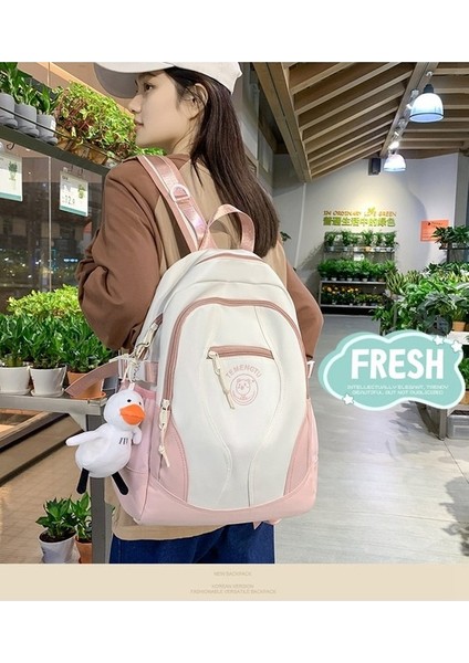 Rahat Orta Okul Öğrenci Sırt Çantası 2023 Yeni Moda Trendi Büyük Kapasiteli Okul Çantası Kore Versiyonu Basit Çift Sırt Çantası (Yurt Dışından) indirimleri