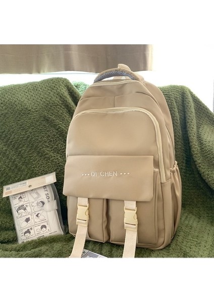 Okul Kadın Büyük Kapasiteli Lise Ortaokul Öğrencileri Sırt Çok Bölmeli Naylon Bez Sırt Çantası (Yurt Dışından) modelleri