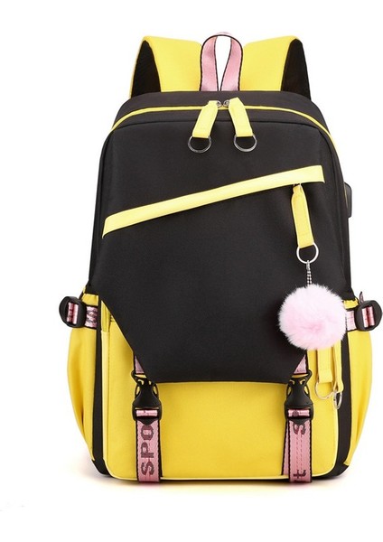 2023 Yeni USB Şarj Okul Çantası Oxford Bez Erkek Sırt Çantası Büyük Kapasiteli Ortaokul Öğrencisi Açık Sırt Çantası (Yurt Dışından)