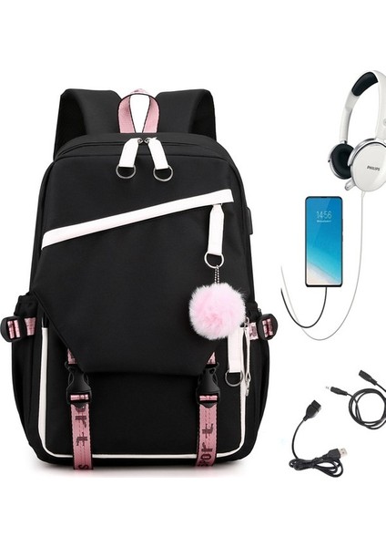 2023 Yeni USB Şarj Okul Çantası Oxford Bez Erkek Sırt Çantası Büyük Kapasiteli Ortaokul Öğrencisi Açık Sırt Çantası (Yurt Dışından) indirimleri