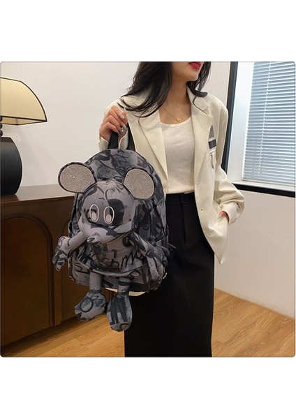 Çanta Kadın Sırt Çantası Karikatür Sevimli Bebek 2023 Yeni Trendy Marka Büyük Kapasiteli Öğrenci Okul Çantası Seyahat Çantası (Yurt Dışından) fırsatları