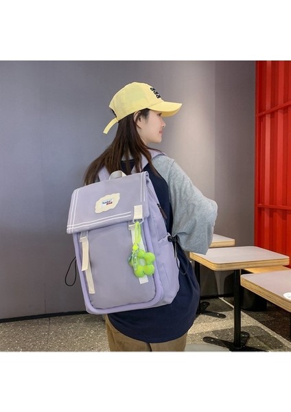 Taze Tatlı Sırt Kore Moda Gündelik Sırt Büyük Kapasiteli Ortaokul Öğrenci Okul Kolye Kolye Renk Çantası (Yurt Dışından) modelleri