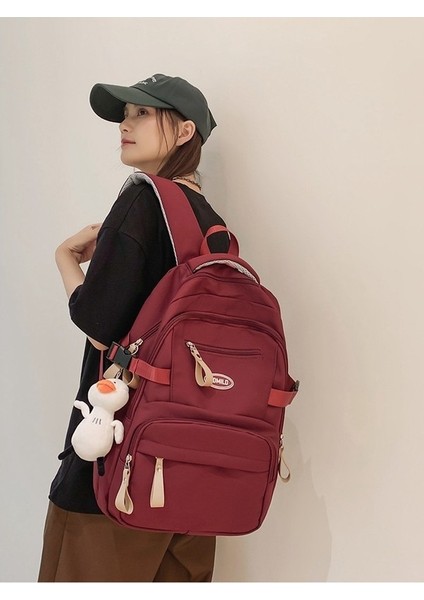 Okul Stil Düz Renk Tuval Rahat Sırt Kadın Üniversite Öğrencileri Için Ortaokul Öğrencileri Kore Tarzı Erkekler Için Sırt Çantası (Yurt Dışından) modelleri