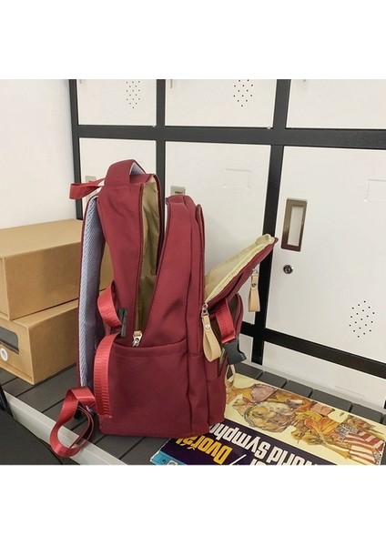 Okul Stil Düz Renk Tuval Rahat Sırt Kadın Üniversite Öğrencileri Için Ortaokul Öğrencileri Kore Tarzı Erkekler Için Sırt Çantası (Yurt Dışından) indirimleri