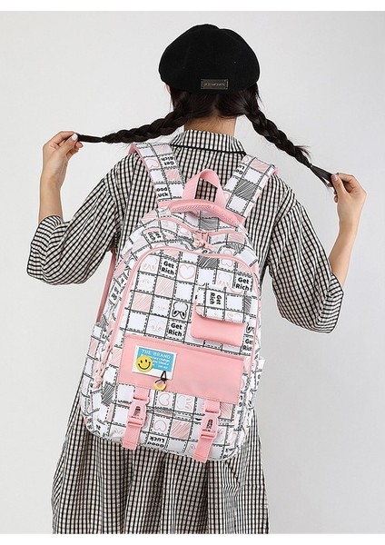 Okul Sezonu Klasik Ekose Sırt Küçük Taze Okul Çantası (Yurt Dışından) modelleri