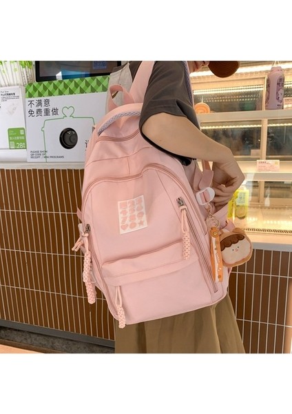 Küçük ve Taze Kızların Okul Çantası Modaya Uygun Ortaokul Öğrencileri Yüksek Değerli Sırt Çantası Japon Basit Üniversite Öğrencileri Düz Renk Seyahat Sırt Çantası Yurt Dışında (Yurt Dışından) indirimleri