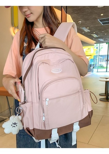 Üniversite Öğrencisi Okul Çantası Kız Kampüs Renk Öğrenci Sırt Çantası Büyük Kapasiteli Rahat Minimalist Sırt Çantası Kadın (Yurt Dışından) modelleri