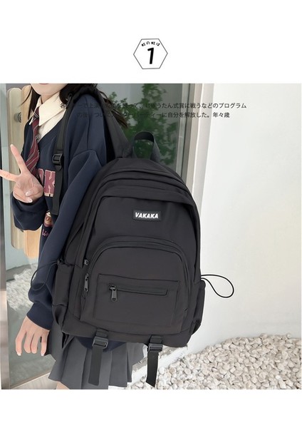 Okul Çantası Kadın Lise Öğrencisi Büyük Kapasiteli Seyahat Sırt Çantası Hafif ve Çok Yönlü Ortaokul Öğrencisi Sırt Çantası (Yurt Dışından) indirimleri