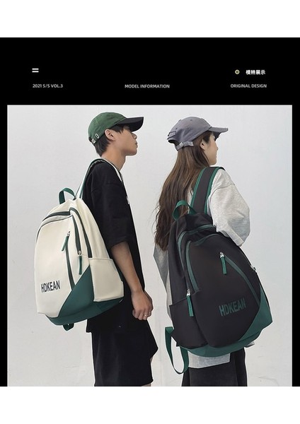 Çift Sırt Kişiselleştirilmiş Büyük Kapasiteli Kontrast Sırt Lise Ortaokul Üniversite Öğrencisi Okul Çantası (Yurt Dışından) modelleri