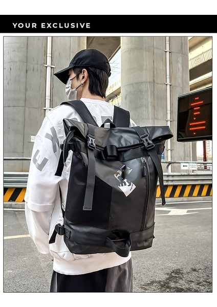 Sokak Trendi Sırt Kore Versiyonu Rulo Moda Kişiselleştirilmiş Sırt Erkek Büyük Kapasiteli Su Geçirmez Üniversite Öğrencisi Okul Çantası (Yurt Dışından) fiyatları