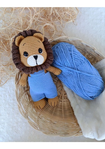 Elite Amigurumi Mavi Tulumlu Aslan Max 1 Adet