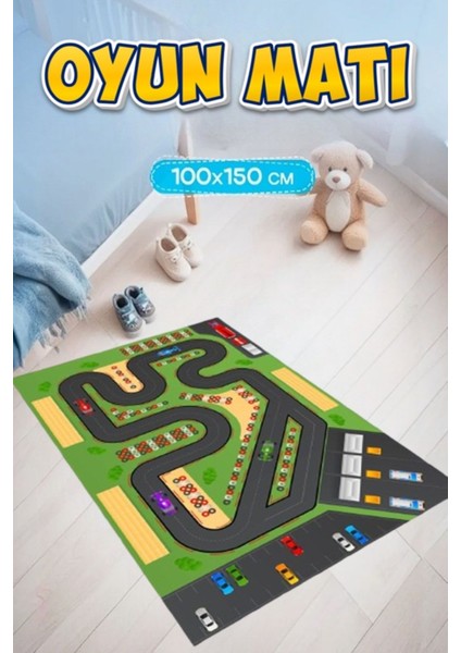 Elite Yıkanabilir Kaymaz Taban Çocuk Bebek Odası Halısı Oyun Halısı Seksek Trafik Yolu Oyun Halısı 1 Adet