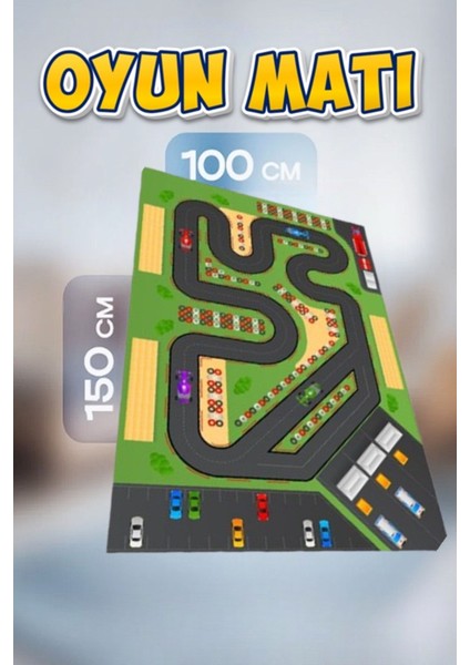 Elite Yıkanabilir Kaymaz Taban Çocuk Bebek Odası Halısı Oyun Halısı Seksek Trafik Yolu Oyun Halısı 1 Adet