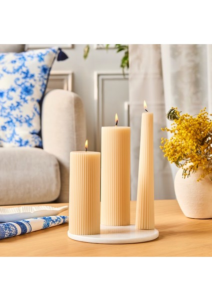 Striped Konik Mum Bej modelleri