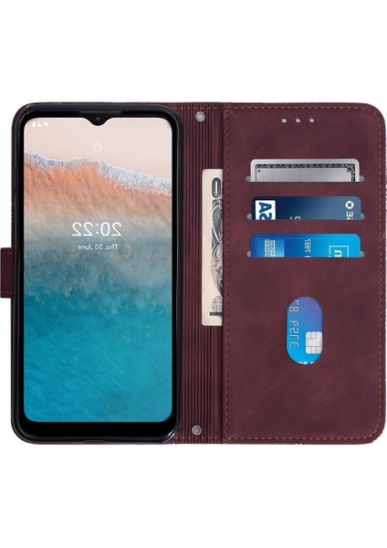 Nokia C21 Plus Kılıf Tam Kaplar Deri Dokulu Kapaklı Cüzdan Standlı Kartvizitli Kopçalı Kapak Kartlıklı Uzun Askılı (Yurt Dışından) indirimleri