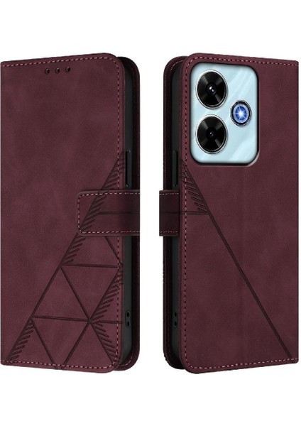 Xiaomi Redmi 13 5g Kılıf Tam Kaplar Deri Dokulu Kapaklı Cüzdan Standlı Kartvizitli Kopçalı Kapak Kartlıklı Uzun Askılı (Yurt Dışından)