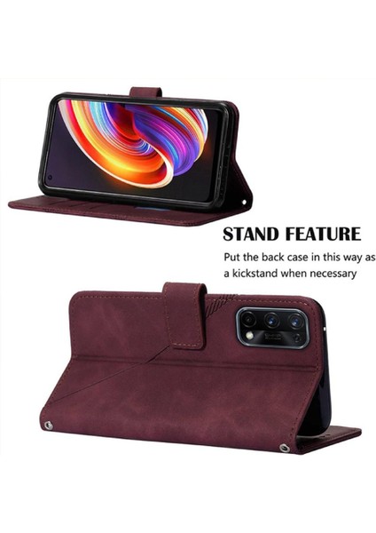 Realme 7 Pro Kılıf Tam Kaplar Deri Dokulu Kapaklı Cüzdan Standlı Kartvizitli Kopçalı Kapak Kartlıklı Uzun Askılı (Yurt Dışından) indirimleri
