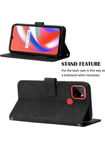 Realme C25 Kılıf Tam Kaplar Deri Dokulu Kapaklı Cüzdan Standlı Kartvizitli Kopçalı Kapak Kartlıklı Uzun Askılı (Yurt Dışından) indirimleri