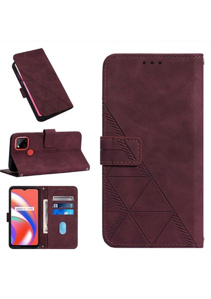 Realme C25 Kılıf Tam Kaplar Deri Dokulu Kapaklı Cüzdan Standlı Kartvizitli Kopçalı Kapak Kartlıklı Uzun Askılı (Yurt Dışından) modelleri