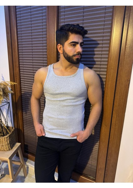 Erkek Kaşkorse Kumaş Fitilli Atlet