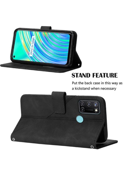 Realme 6 Pro Kılıf Tam Kaplar Deri Dokulu Kapaklı Cüzdan Standlı Kartvizitli Kopçalı Kapak Kartlıklı Uzun Askılı (Yurt Dışından) fırsatları