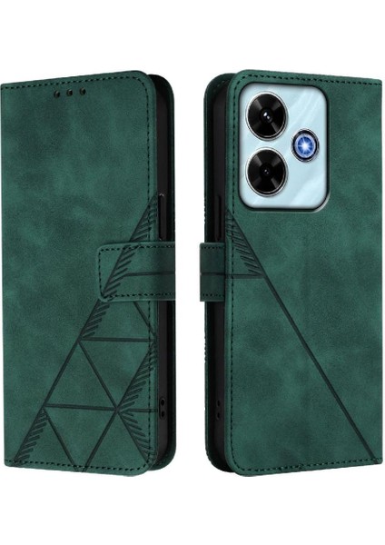 Xiaomi Poco M6 4g Kılıf Tam Kaplar Deri Dokulu Kapaklı Cüzdan Standlı Kartvizitli Kopçalı Kapak Kartlıklı Uzun Askılı (Yurt Dışından)