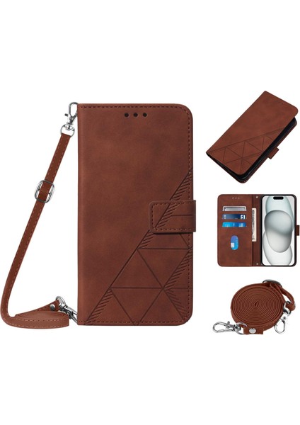 Nothing Phone 3A Pro Kılıf Tam Kaplar Deri Dokulu Kapaklı Cüzdan Standlı Kartvizitli Kopçalı Kapak Kartlıklı Uzun Askılı (Yurt Dışından)