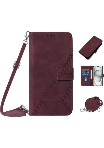 Nothing Phone 3A Pro Kılıf Tam Kaplar Deri Dokulu Kapaklı Cüzdan Standlı Kartvizitli Kopçalı Kapak Kartlıklı Uzun Askılı (Yurt Dışından)