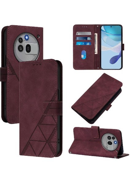 Nothing Phone 3A Pro Kılıf Tam Kaplar Deri Dokulu Kapaklı Cüzdan Standlı Kartvizitli Kopçalı Kapak Kartlıklı Uzun Askılı (Yurt Dışından)